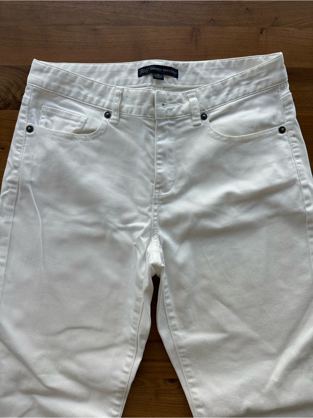 Brooks Brothers Straight Cropped White Jeans